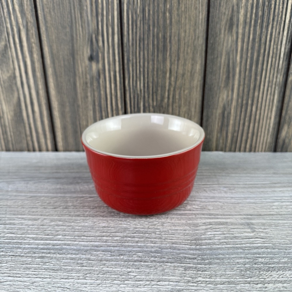 Le Creuset 17-03 Cerise Red Stoneware Ramekin Round Baking Dish Ovenware